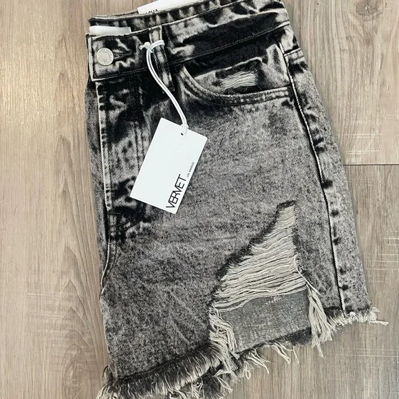 Velvet Gray Distressed Jean Shorts - Picture 2 of 2